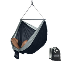 Foldable Hanging Chair - Portable Hammock Chair - Black-Grey