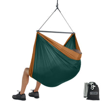 Foldable Hanging Chair - Portable Hammock Chair - Green-Brown