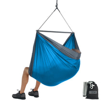 Foldable Hanging Chair - Portable Hammock Chair - Ocean Blue-Grey