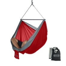 Foldable Hanging Chair - Portable Hammock Chair - Red-Grey